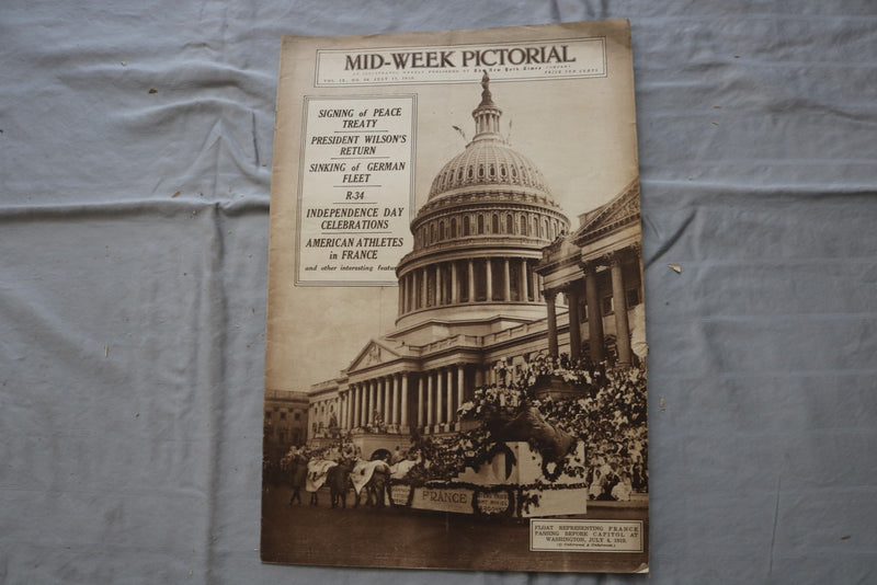 1919 JULY 17 MID-WEEK PICTORIAL MAGAZINE SECTION-SIGNING OF PEACE TREATY-NP 9263