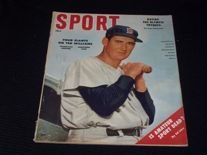 1956 JULY SPORT MAGAZINE - TED WILLIAMS NFL MLB NBA NHL - E 22