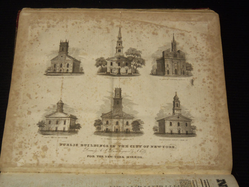 1829-1830 NEW YORK MIRROR AND LADIES GAZETTE BOUND VOLUME - R 89G