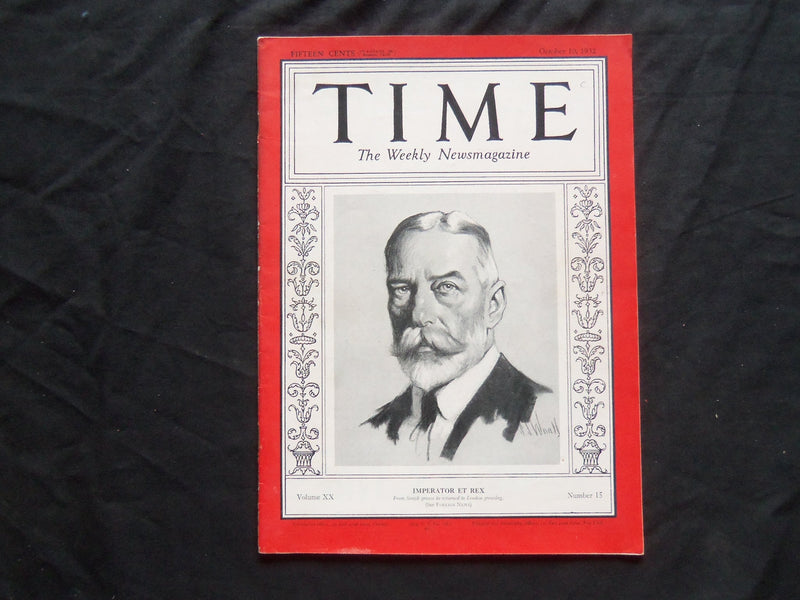 1932 OCTOBER 10 TIME MAGAZINE - IMPERATOR ET REX KING GEORGE V - T 340