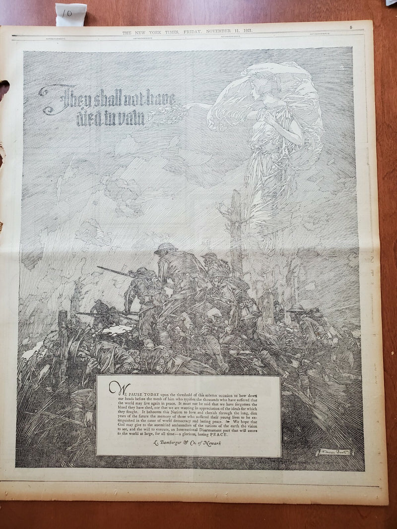 1921 NOV 11 NEW YORK TIMES - 90,000 PAY HONOR TO UNKNOWN LYING IN STATE- NT 8018