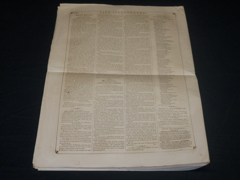 1856 MARCH 22 LIFE ILLUSTRATED NEWSPAPER - DRY GOODS BUSINESS IN NY - NP 4803