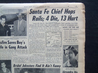 1954 AUGUST 23 NY DAILY NEWS NEWSPAPER - LUXURY TRAIN WRECKED; 4 DIE - NP 2520