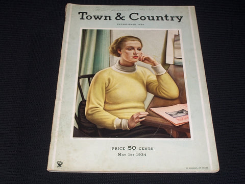 1934 MAY 1 TOWN & COUNTRY MAGAZINE - EDNA REINDEL FRONT COVER - E 2502
