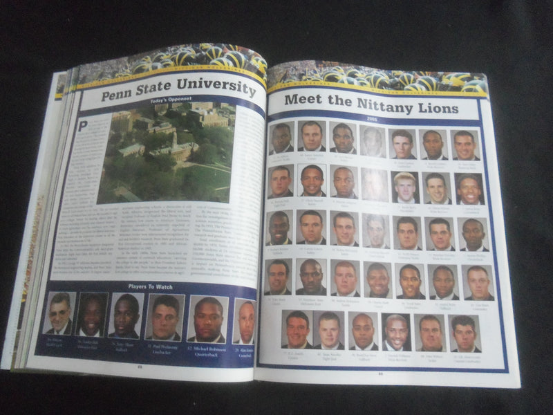 2005 OCTOBER 15 FOOTBALL PROGRAM - UNIV OF MICHIGAN VS PENN STATE UNIV - B 5533P