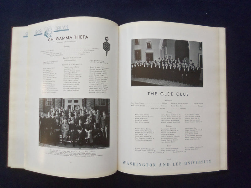 1939 CALYX WASHINGTON AND LEE UNIVERSITY YEARBOOK - LEXINGTON, VIRGINIA- YB 3047