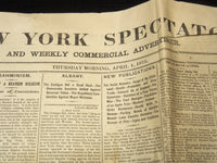 1875 APRIL 1 NEW YORK SPECTATOR NEWSPAPER - EAST RIVER BRIDGE - NP 8962