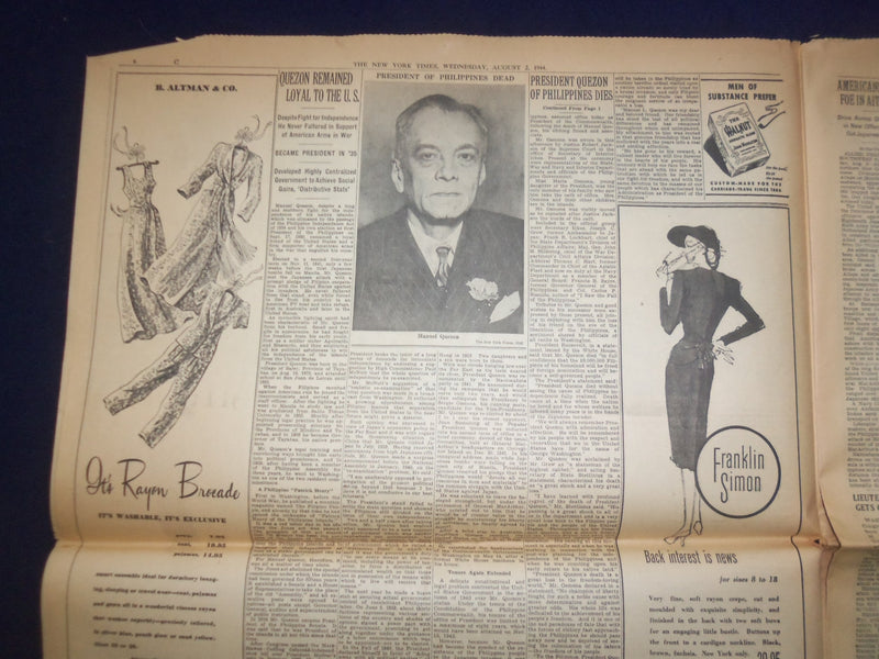 1944 AUG 2 NEW YORK TIMES - AMERICANS RACE INTO BRITTANY, SMASH ENEMY - NP 6598
