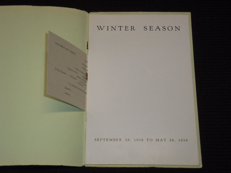 1938-1939 COLUMBUS GALLERY OF FINE ARTS SCHOOL WINTER SEASON - J 7976