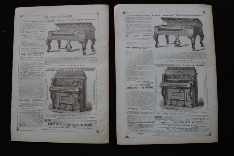 1875 THE COTTAGE HEARTH MAGAZINE - LOT OF 6 - K 2791