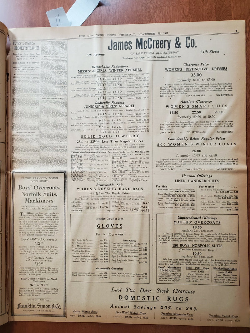 1917 NOVEMBER 29 NEW YORK TIMES - GERMANS WELCOME LENINE'S ENVOYS - NT 8073