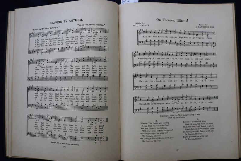 1918 UNIVERSITY OF ILLINOIS SONG BOOK - HARDCOVER BOOK - KD 9542