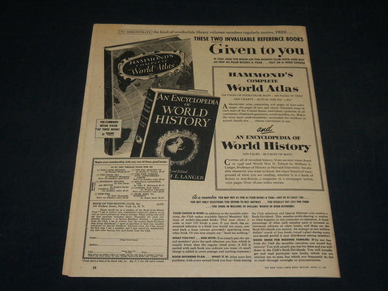 1952 APRIL 13 NEW YORK TIMES BOOK REVIEW SECTION - INVISIBLE MAN - NP 2399M