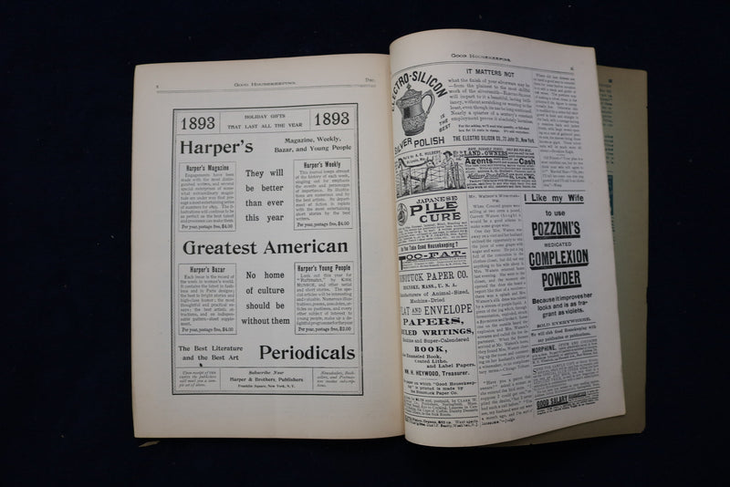 1892 DECEMBER GOOD HOUSEKEEPING MAGAZINE - ILLUSTRATED COVER & STORIES - E 11741