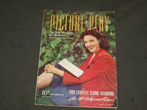 1940 SEPTEMBER PICTURE PLAY MAGAZINE - LINDA DARNELL COVER - M 102