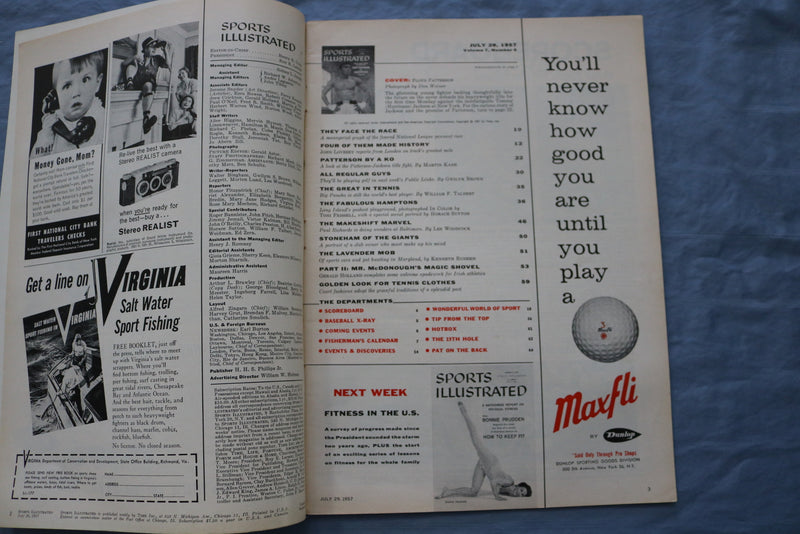 1957 JULY 29 SPORTS ILLUSTRATED MAGAZINE - FLOYD PATTERSON COVER - ST 5505N