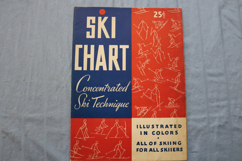 1937 SKI CHART CONCENTRATED TECHNIQUE- ILLUSTRATED IN COLORS -SOFTCOVER - K 3223