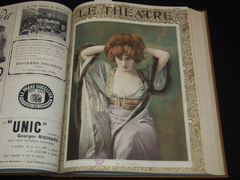 1908 JANUARY-JUNE LE THEATRE MAGAZINE BOUND VOLUME - 12 ISSUES - KD 2278B