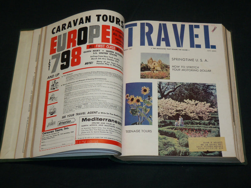 1960 JANUARY-DECEMBER TRAVEL MAGAZINE BOUND VOLUME - GREAT COVERS - KD 6003