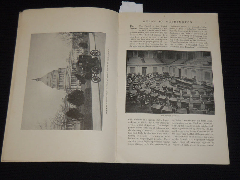 1901 BALTIMORE & OHIO RAILROAD GUIDE TO WASHINGTON SOFTCOVER GUIDE - K 42