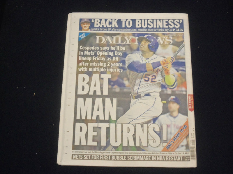 2020 JULY 22 NEW YORK DAILY NEWS NEWSPAPER- TRUMP 1ST VIRUS BREIFING IN 3 MONTHS
