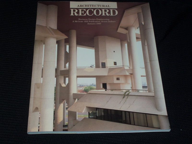 1989 JANUARY ARCHITECTURAL RECORD MAGAZINE - CITY HALLS NICE FRONT COVER - E 948