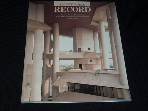 1989 JANUARY ARCHITECTURAL RECORD MAGAZINE - CITY HALLS NICE FRONT COVER - E 948