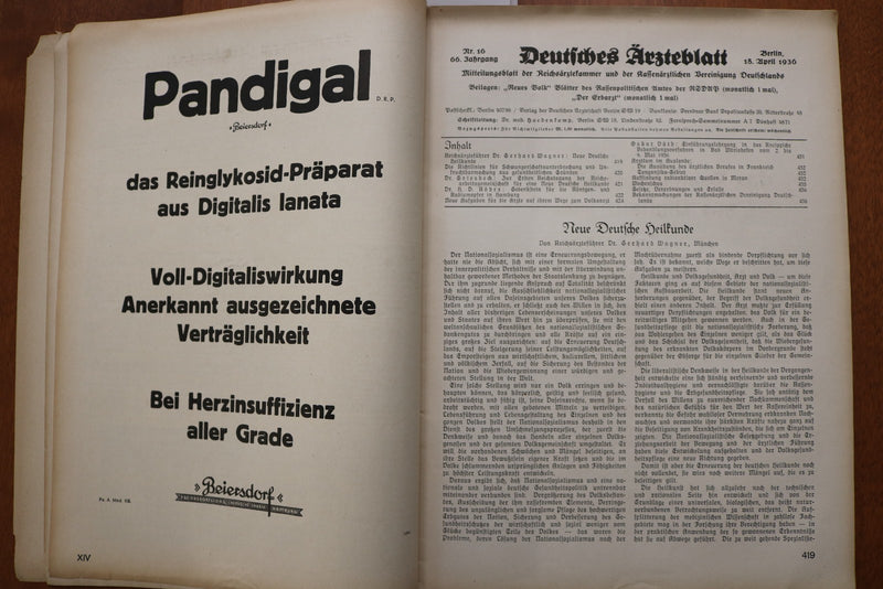1936 APRIL 18 DEUTSCHES ARZTEBLATT SOFTCOVER BOOK - GERMAN TEXT - K 3162
