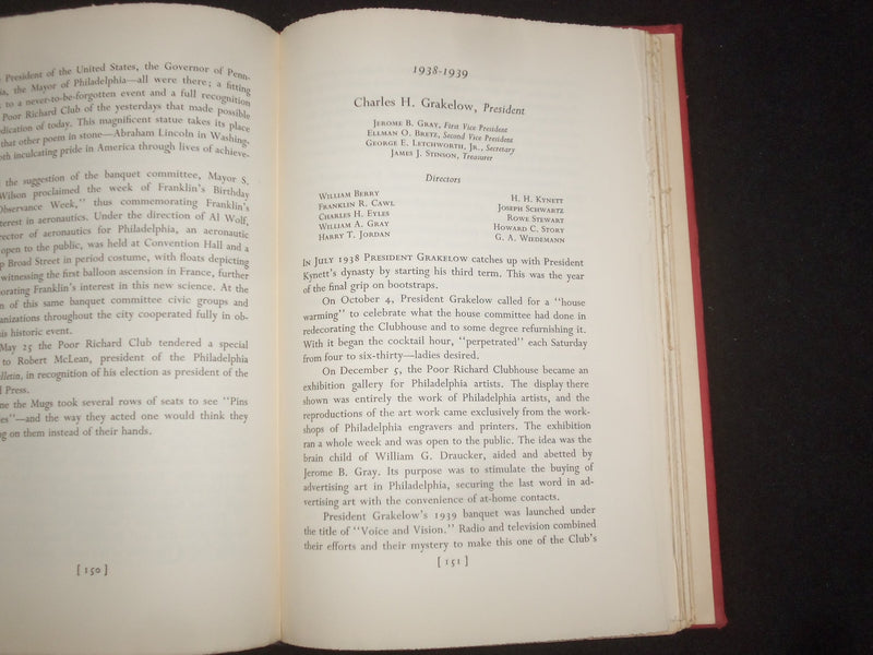 1953 THE POOR RICHARD CLUB HARDCOVER BOOK BY JACK LUTZ - KD 9274