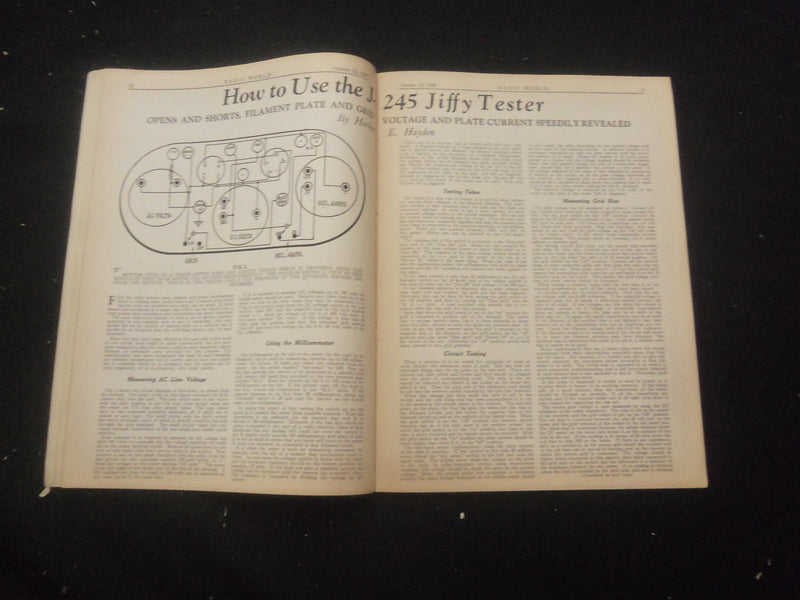 1929 OCTOBER 12 RADIO WORLD MAGAZINE - NEW PUSH-PULL BATTERY MODEL - B 434F