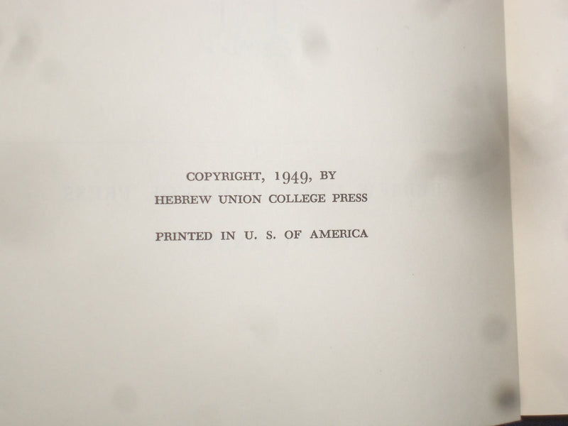 1949 REFORM JUDAISM HARDCOVER BOOK - HEBREW UNION COLLEGE ALUMNI ESSAYS- KD 8941