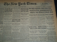 1932 MARCH 8 NEW YORK TIMES - LINDBERGH TO NEGOTIATE RETURN OF CHILD - NT 7428