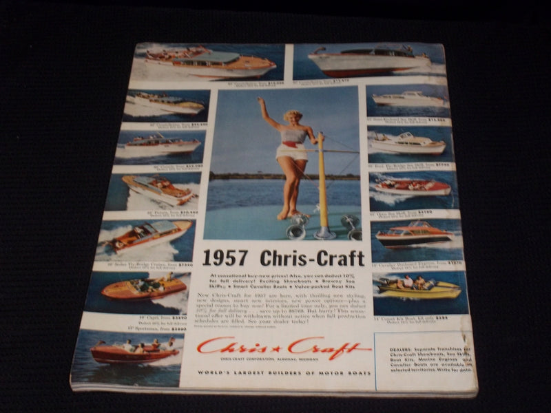 1956 NOVEMBER MOTOR BOATING MAGAZINE BEAUTFUL ILLUSTRATED FRONT COVER - E 4375
