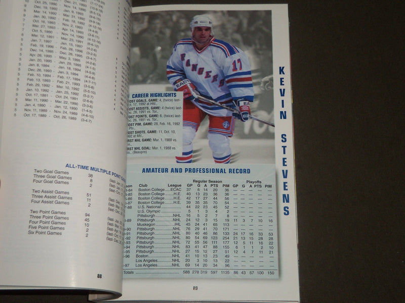 1989-1998 NEW YORK RANGERS YEARBOOKS - MEDIA GUIDES - NICE PHOTOS - O 1733