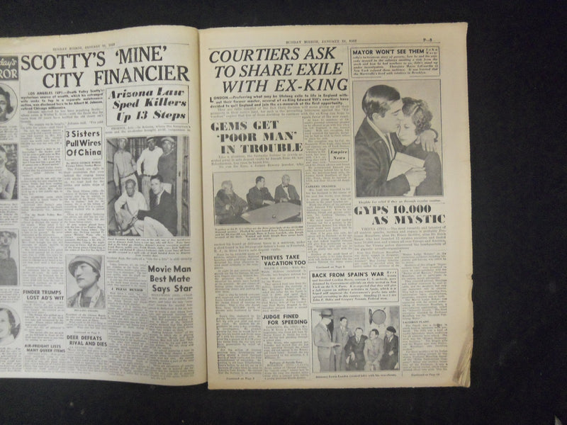 1937 JAN 24 NEW YORK SUNDAY MIRROR-COURTIERS TO SHARE EXILE WITH EDWARD- NP 2337