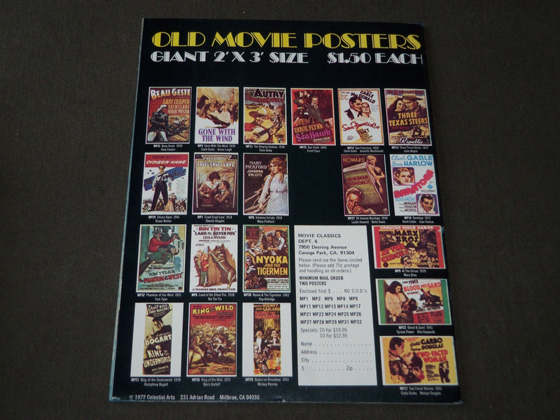 1973 AUGUST MOVIE CLASSICS MAGAZINE - JUDY GARLAND COVER - CW 933