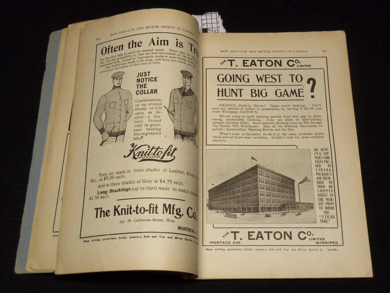 1906 NOVEMBER ROD AND GUN IN CANADA AND MOTOR MAGAZINE - MONDERN JONAH - J 8101