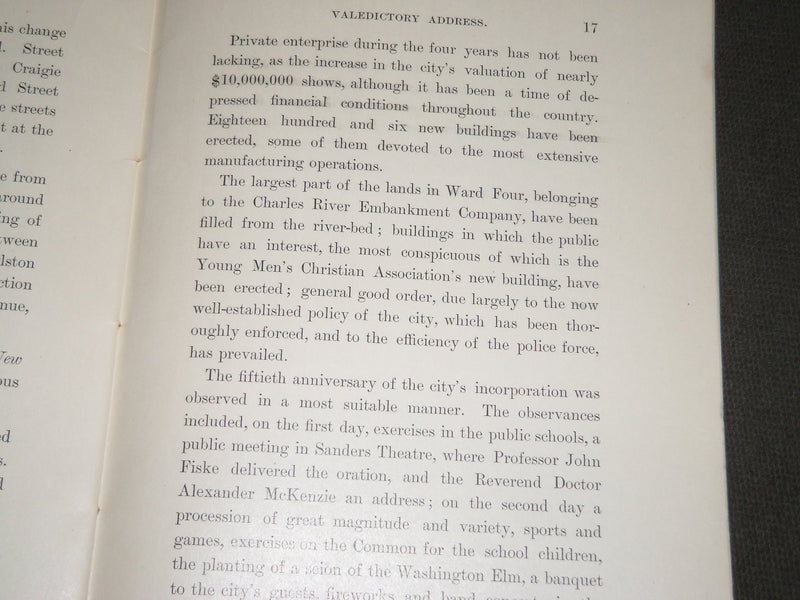 1896 DECEMBER 29 WILLIAM A. BANCROFT VALEDICTORY ADDRESS BOOK - J 3159