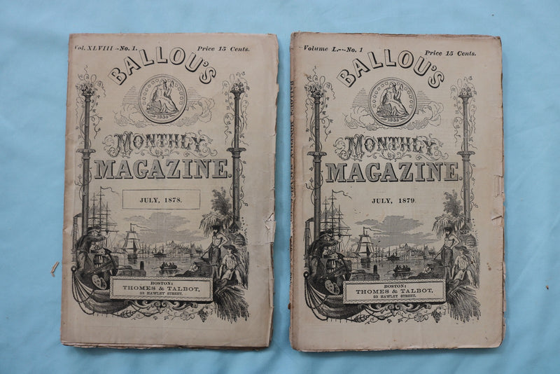 1878-1886 BALLOU'S MONTHLY MAGAZINE - LOT OF 14 - O 3977