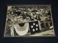 1940'S EISENHOWER - LA GUARDIA - STONEHAM BASEBALL PARK FRAMED PHOTO - #209
