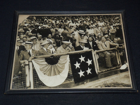 1940'S EISENHOWER - LA GUARDIA - STONEHAM BASEBALL PARK FRAMED PHOTO - #209