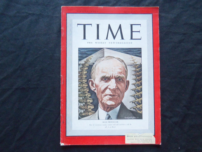 1942 MARCH 23 TIME MAGAZINE - HENRY FORD - T 806