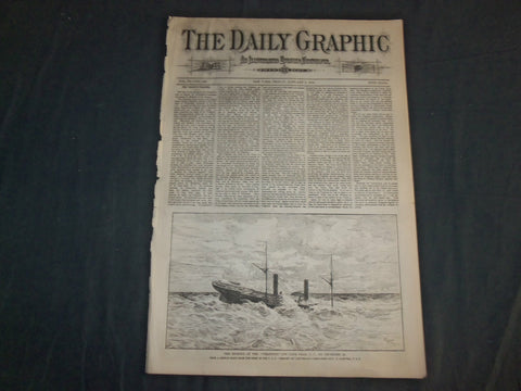 1874 JANUARY 2 THE DAILY GRAPHIC NEWSPAPER - SINKING OF 
