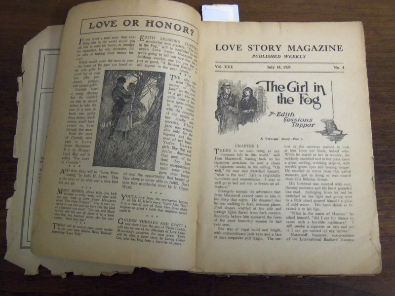 1925 JULY 18 LOVE STORY MAGAZINE ILLUSTRATED - VIVIAN GREY - K 1128