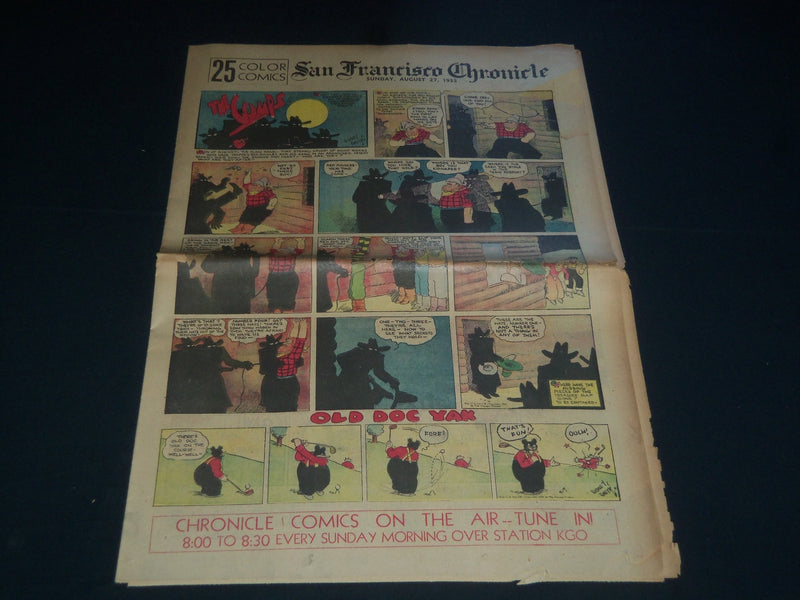 1933 AUGUST 27 SAN FRANCISCO CHRONICLE SUNDAY COLOR COMICS - NP 3730