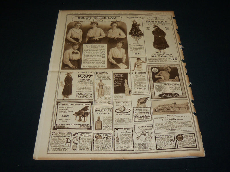 1916 JANUARY 2 NEW YORK TIMES ROTO PICTURE SECTION - CAPTAIN RODMAN - NT 8978