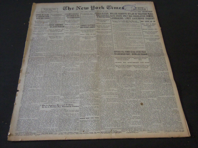 1921 JANUARY 26 NEW YORK TIMES - SCHWAB WEEPS ON STAND - NT 5506
