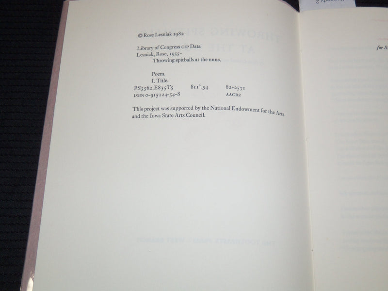 1982 THROWING SPITBALLS AT THE NUNS BOOK SIGNED - #169 OF 400 - J 7396