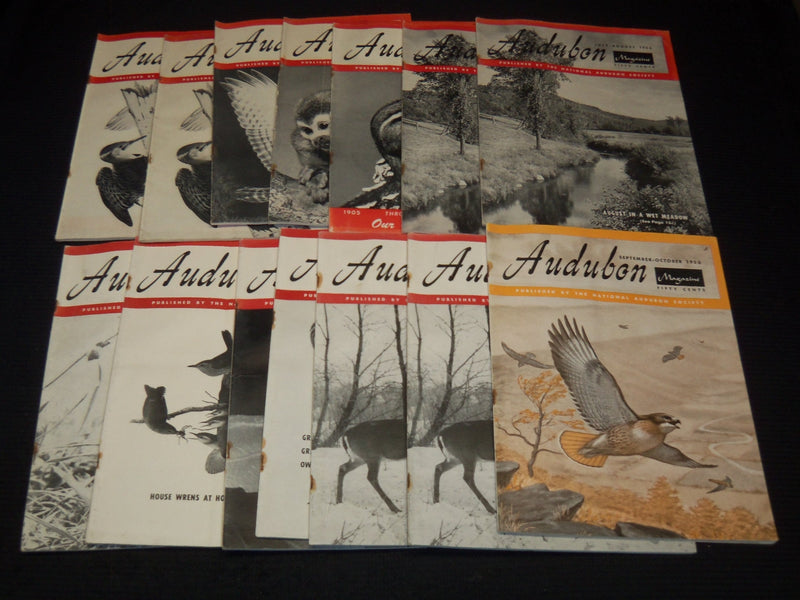 1955-1957 AUDUBON MAGAZINES LOT OF 14 - AUDUBON SOCIETY - NICE COVERS - WR 104N