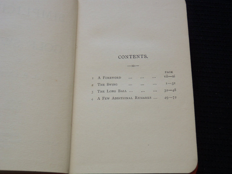 1911 THE SIMPLICITY OF THE GOLF SWING HARDCOVER BOOK BY A. P. LAYER - KD 7715